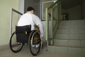 Accès fauteuil roulant à une salle de location de mariage